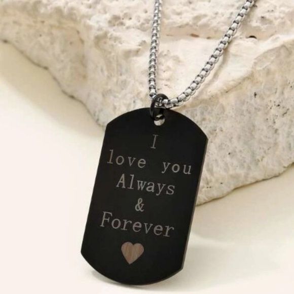 Other - STAINLESS STEEL PASSIONATE SLOGAN DOG TAG NECKLACE